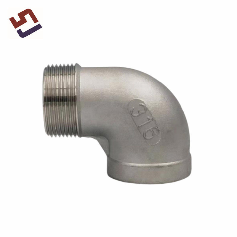 Fabrica personalizada ajuste de tubería industrial de acero inoxidable de alta precisión de 90 grados